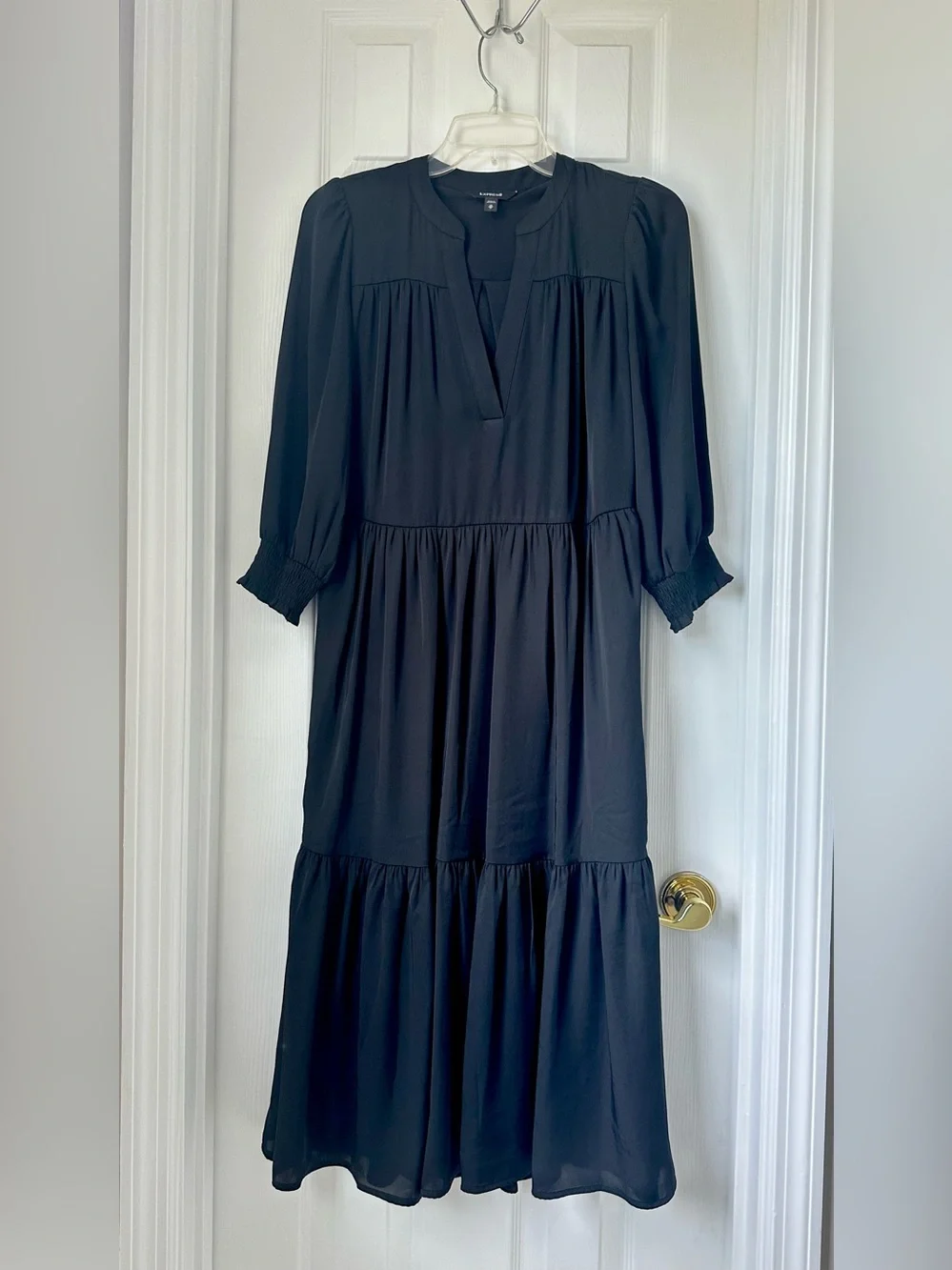 Express Black Long-Sleeve Maxi Dress